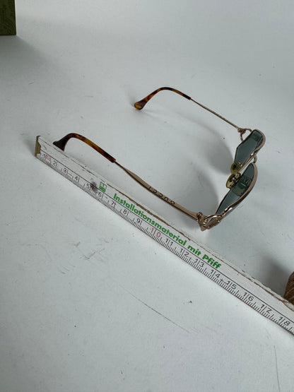 Vintage Gucci Sunglasses Green Gold