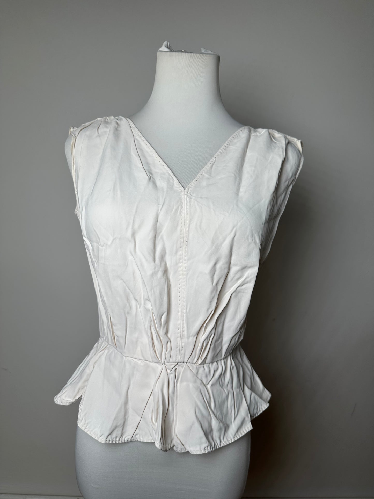 Vintage Louis Vuitton Silk Top White 34/XS