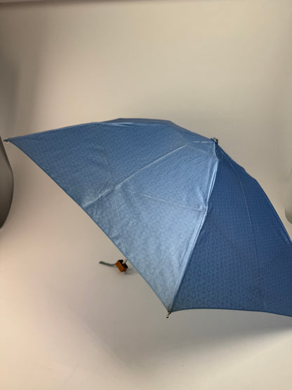 Vintage Celine Paris Monogram Polyester Umbrella Blue