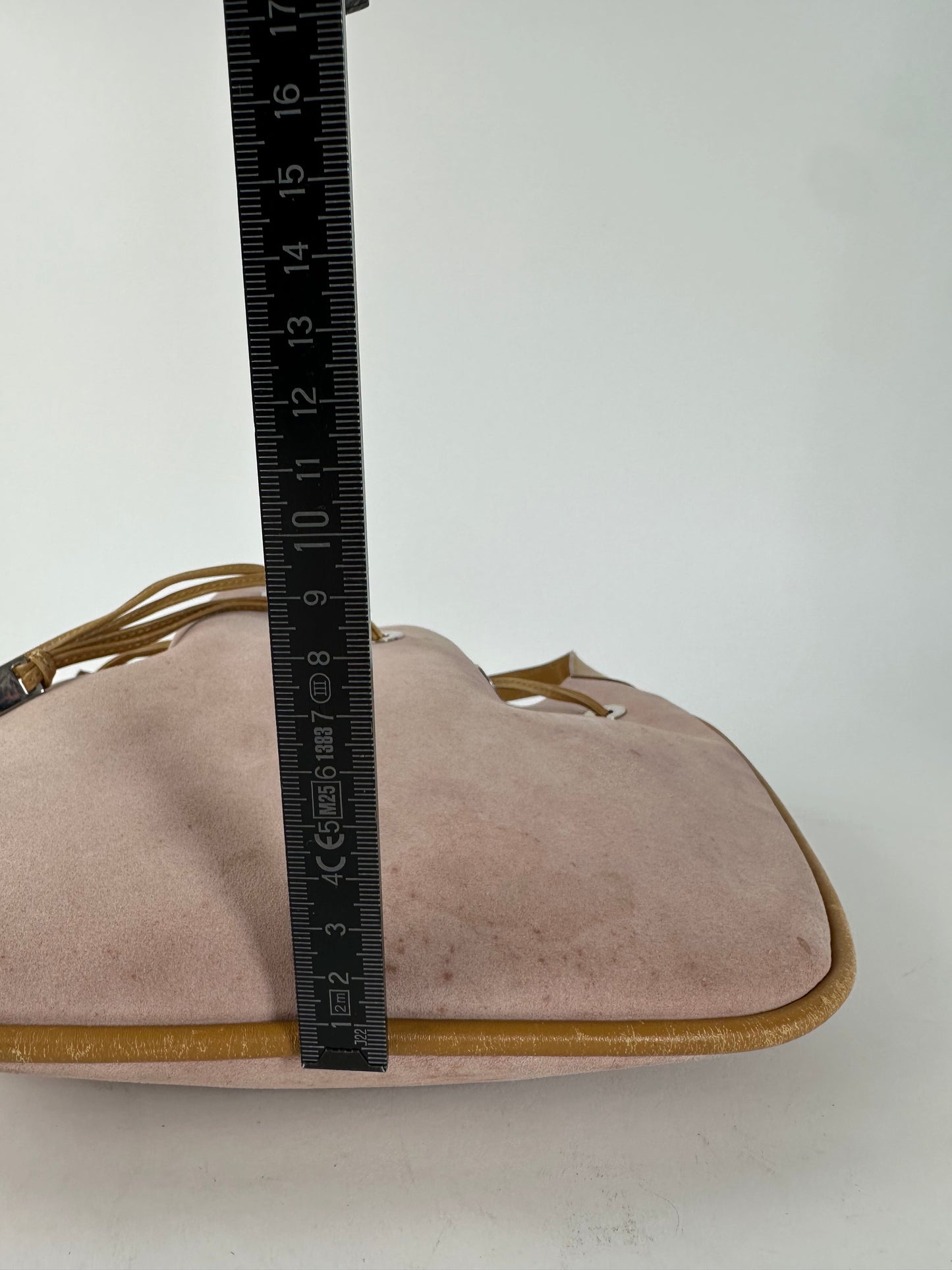 Gucci Pink Suede Hobo Bag with Drawstring Closure