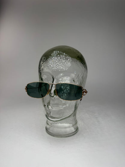 Vintage Gucci Sunglasses Green Gold
