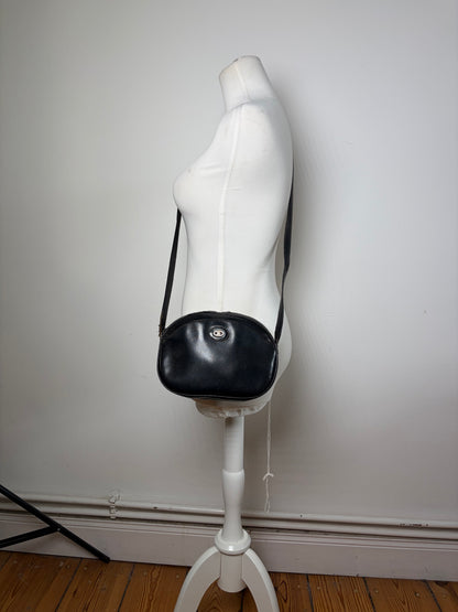 Vintage Celine Leather Crossbody Bag Black aus dem jahr