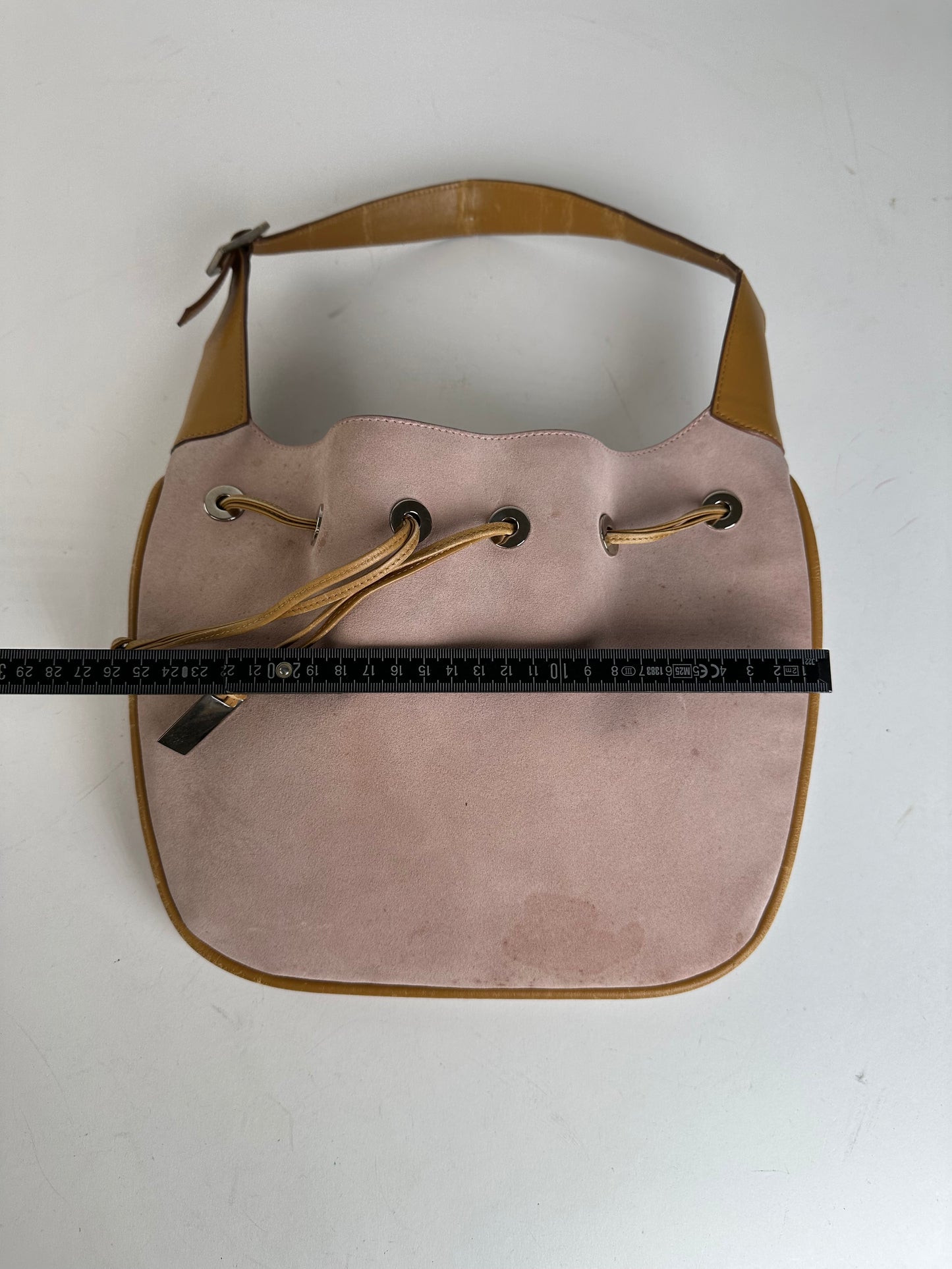 Gucci Pink Suede Hobo Bag with Drawstring Closure