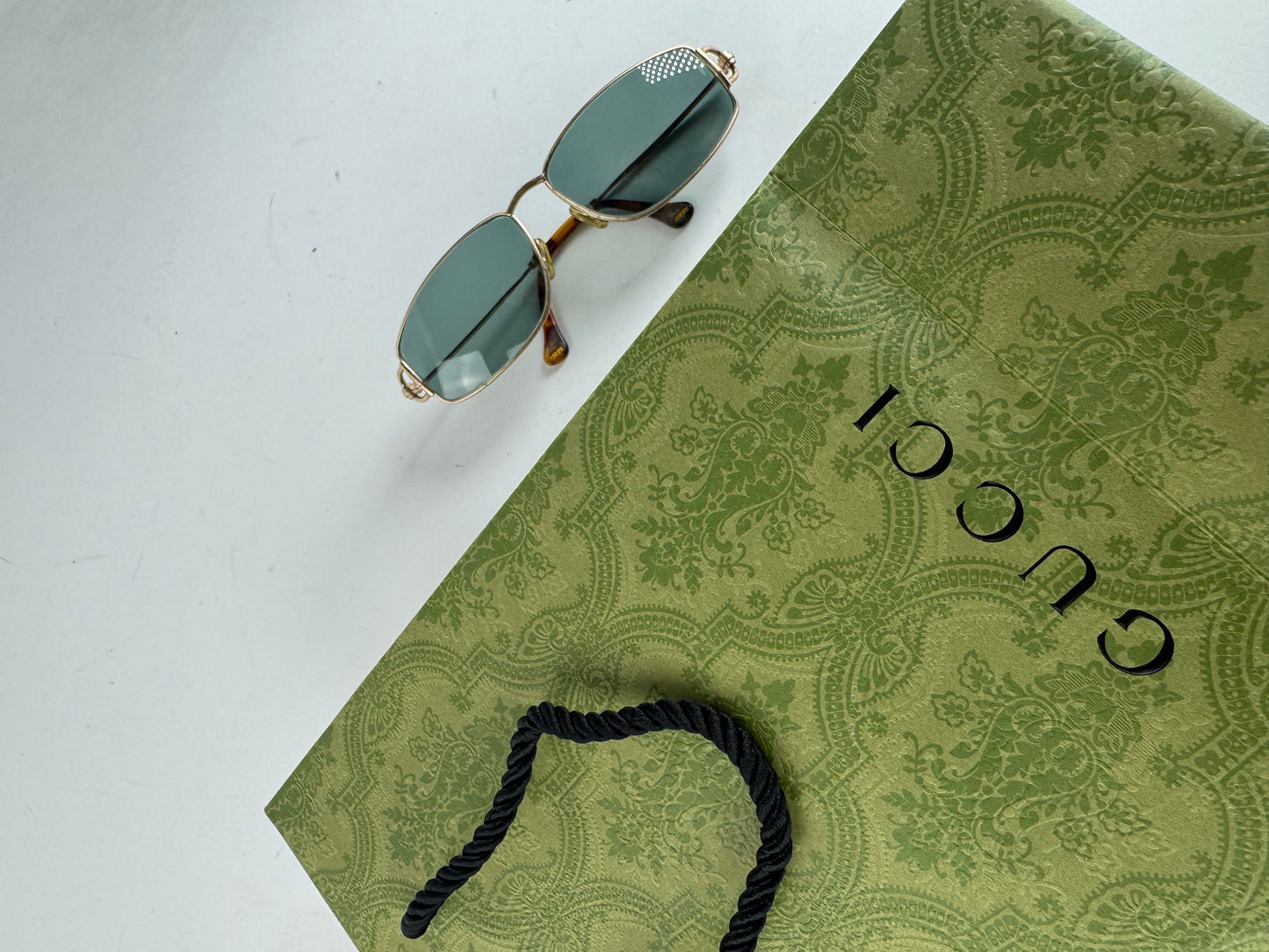 Vintage Gucci Sunglasses Green Gold