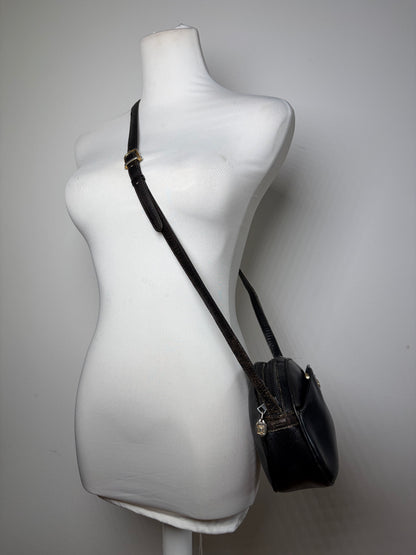 Vintage Celine Leather Crossbody Bag Black aus dem jahr