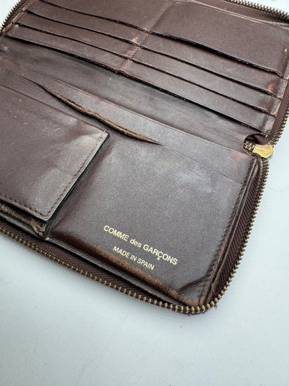 Vintage Comme Des Garçons Zippy Leather Wallet Brown