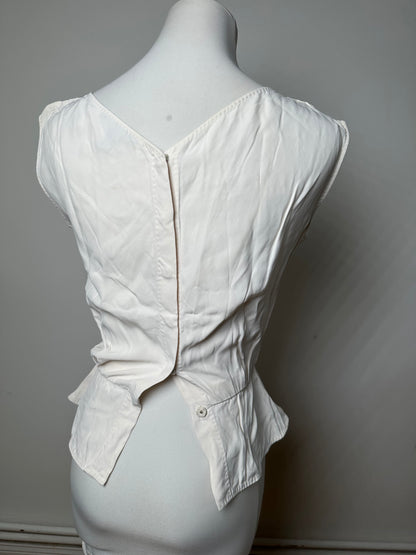 Vintage Louis Vuitton Silk Top White 34/XS