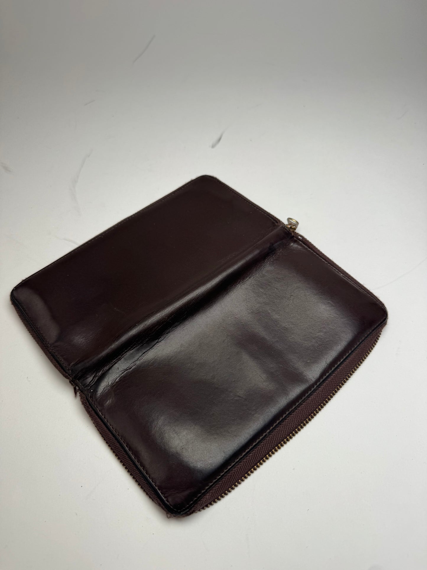 Vintage Comme Des Garçons Zippy Leather Wallet Brown