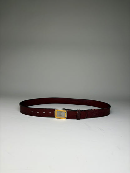Vintage Cartier Leather Belt Burgundy Gold-tone Buckle