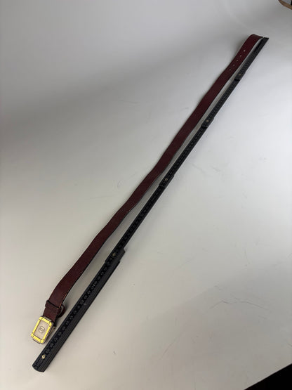 Vintage Cartier Leather Belt Burgundy Gold-tone Buckle