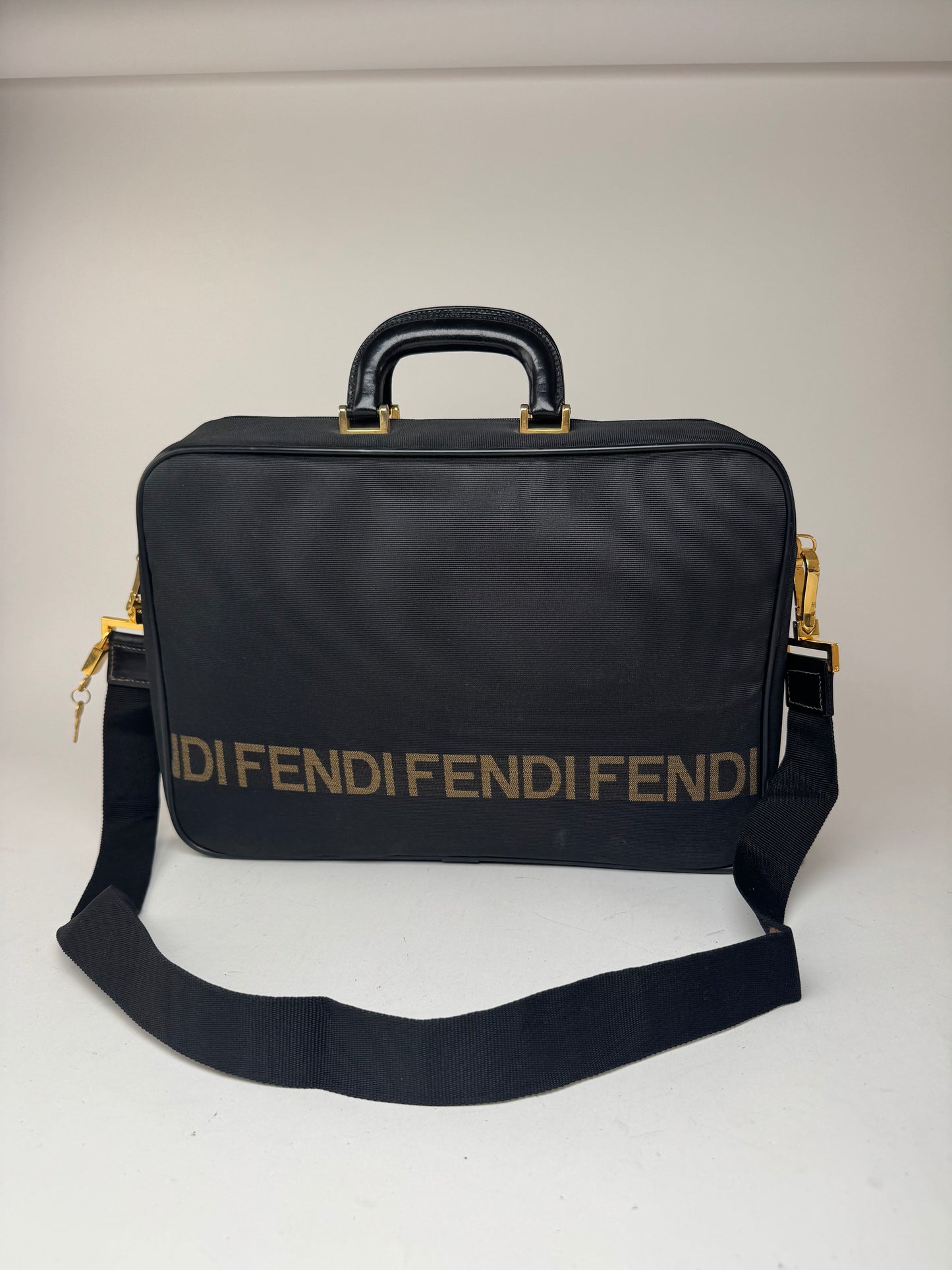 Sac vintage Fendi Roma 2Way noir or