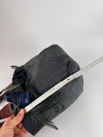 Vintage Marni Wool Leather Tote Bag Grey