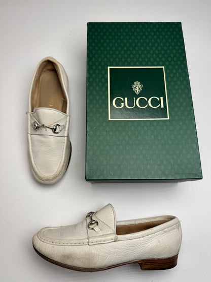 Vintage Gucci Horsebit Leather Loafer White 35,5