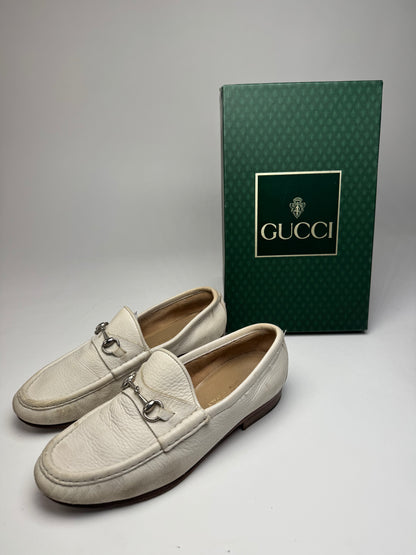 Vintage Gucci Horsebit Leather Loafer White 35,5