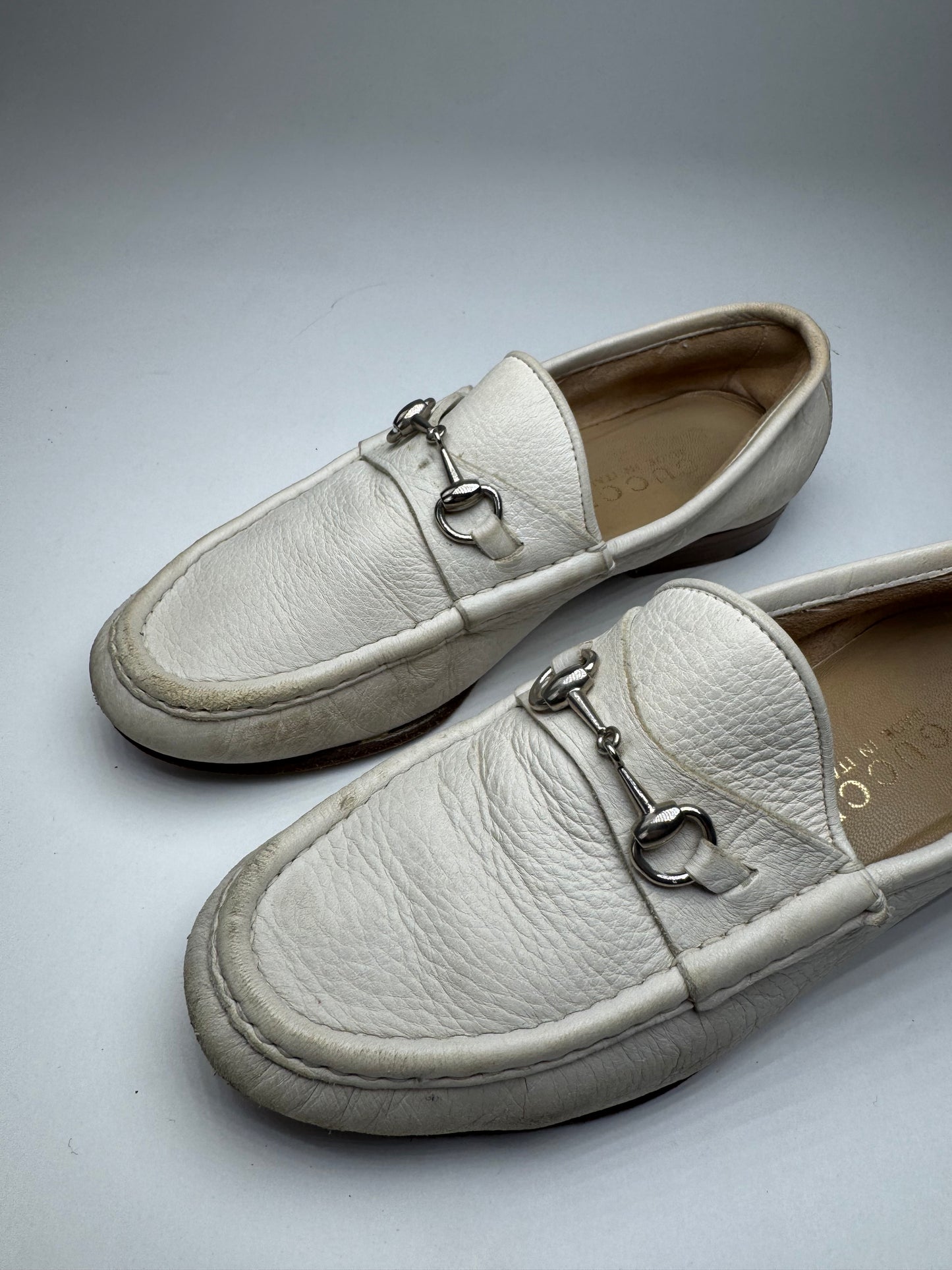 Vintage Gucci Horsebit Leather Loafer White 35,5
