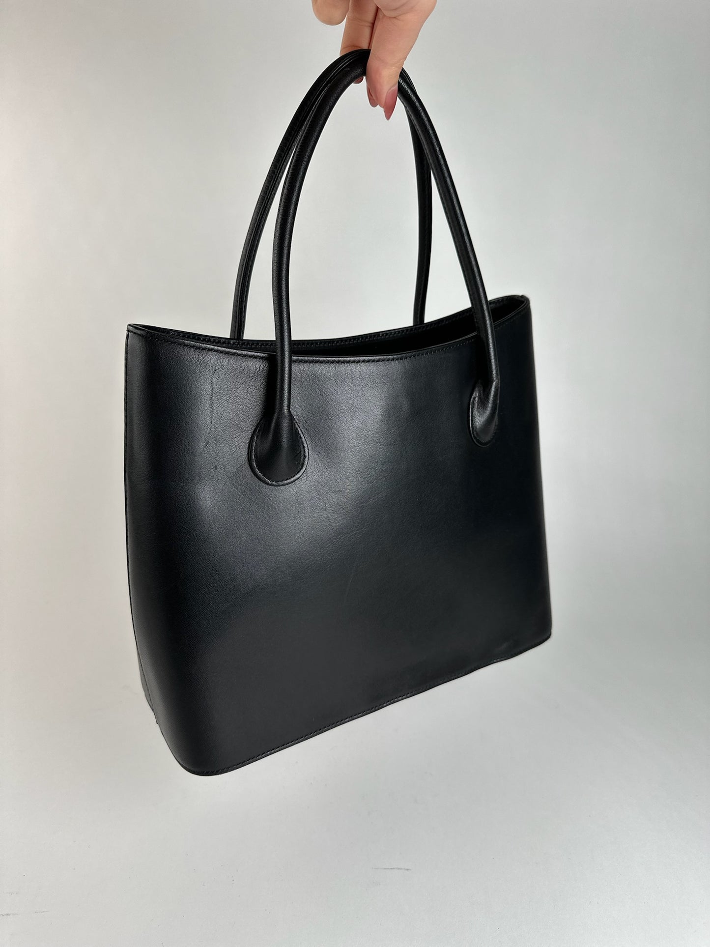 Vintage Issey Miyake leather bag black