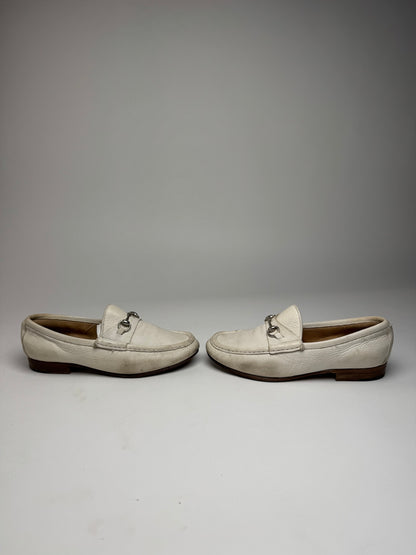 Vintage Gucci Horsebit Leather Loafer White 35,5