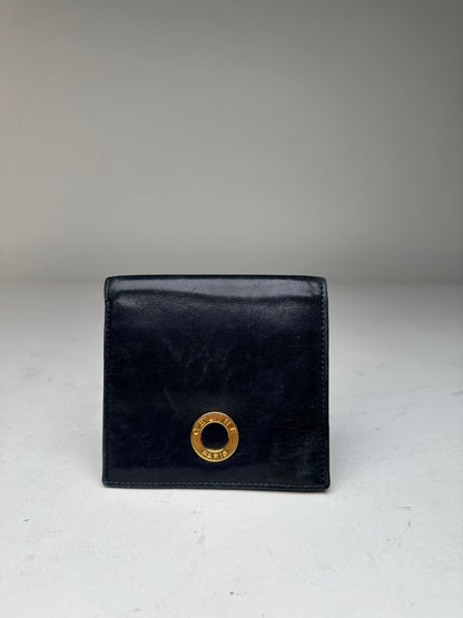Vintage Celine Paris Leather Flapable Wallet Black