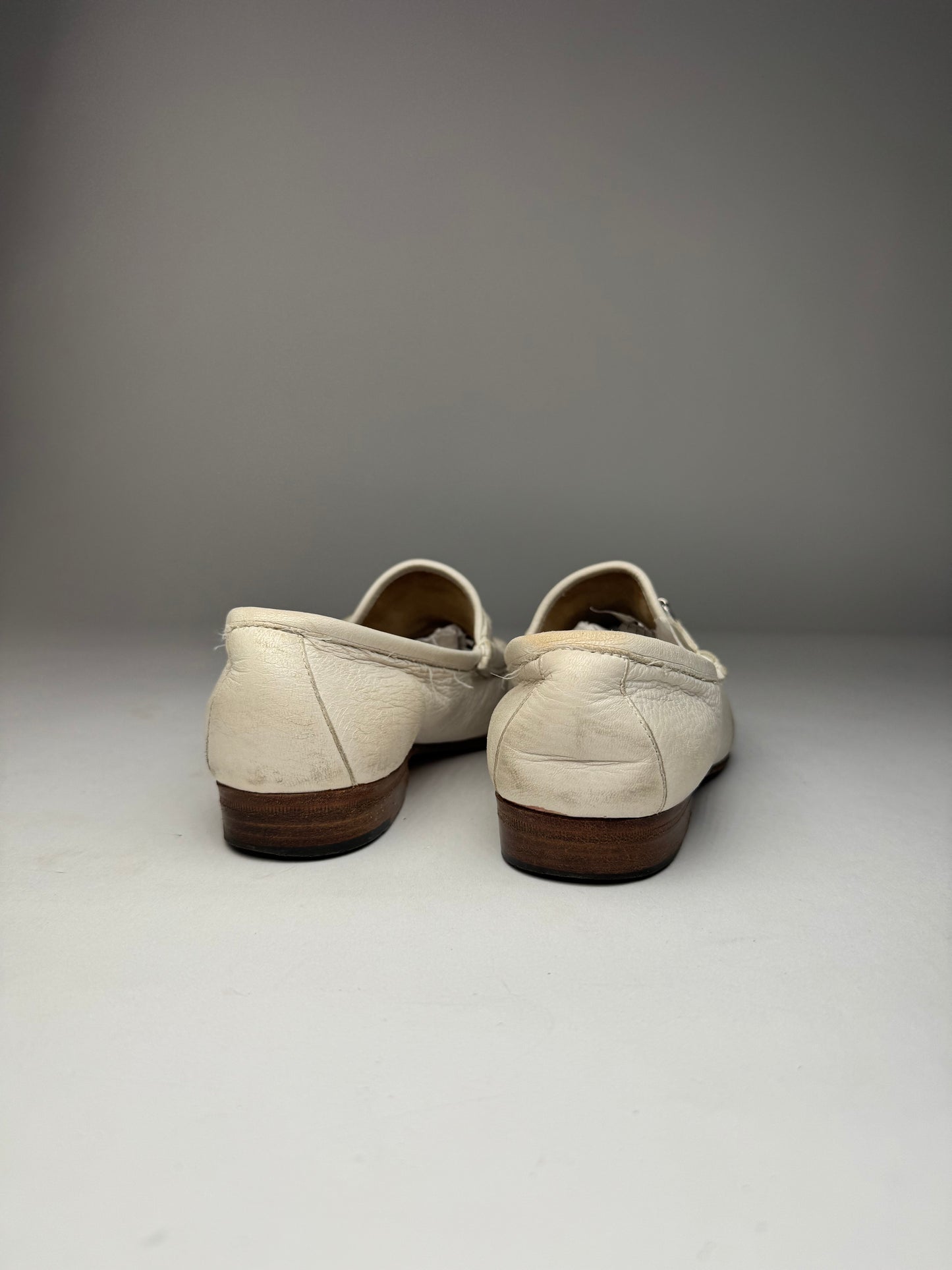 Vintage Gucci Horsebit Leather Loafer White 35,5