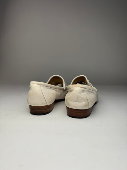 Vintage Gucci Horsebit Leather Loafer White 35,5