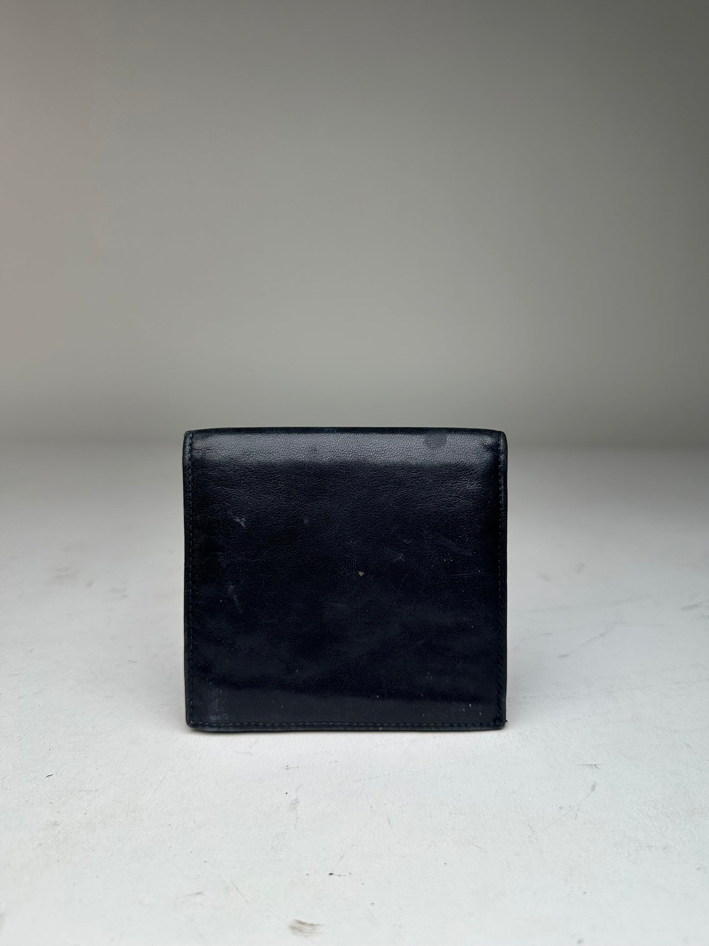 Vintage Celine Paris Leather Flapable Wallet Black