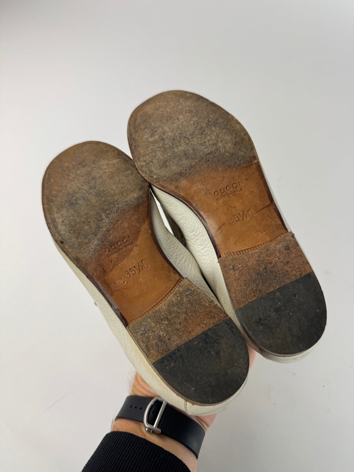 Vintage Gucci Horsebit Leather Loafer White 35,5