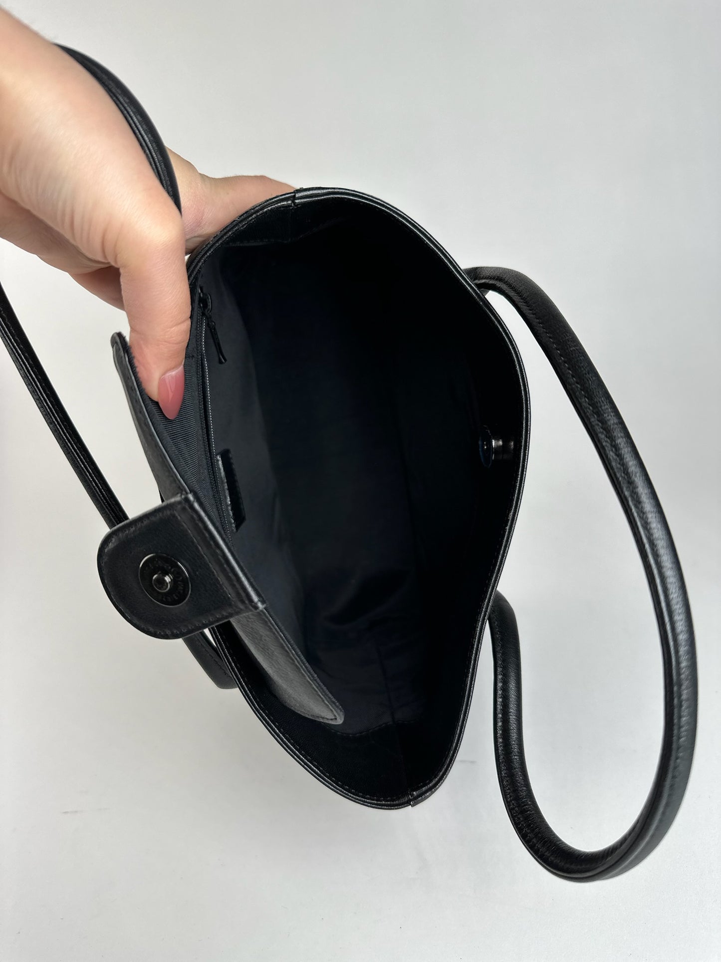 Vintage Issey Miyake leather bag black