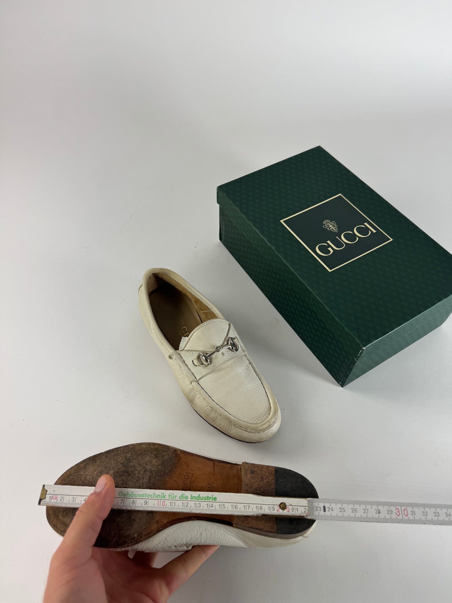Vintage Gucci Horsebit Leather Loafer White 35,5