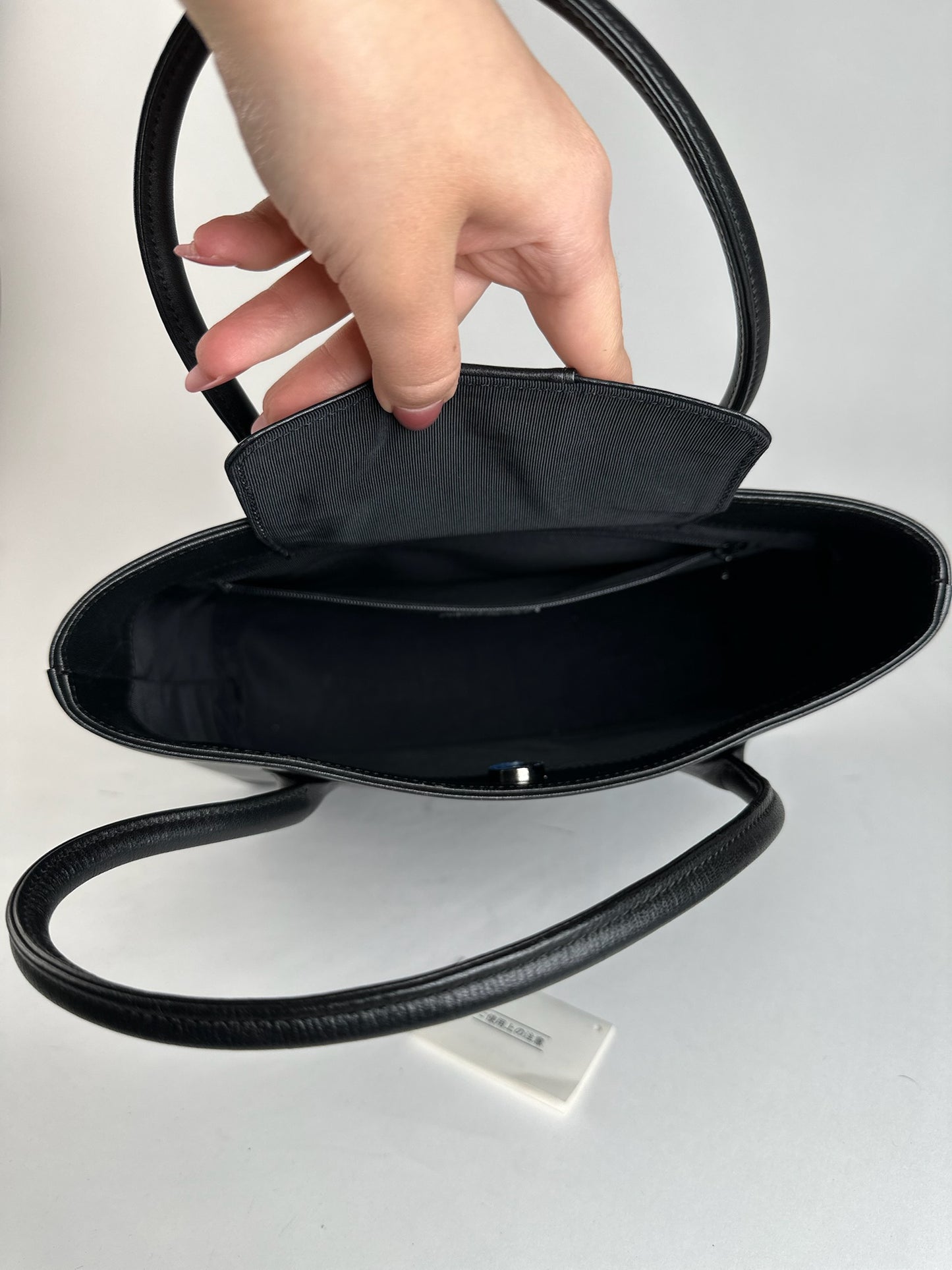 Vintage Issey Miyake leather bag black