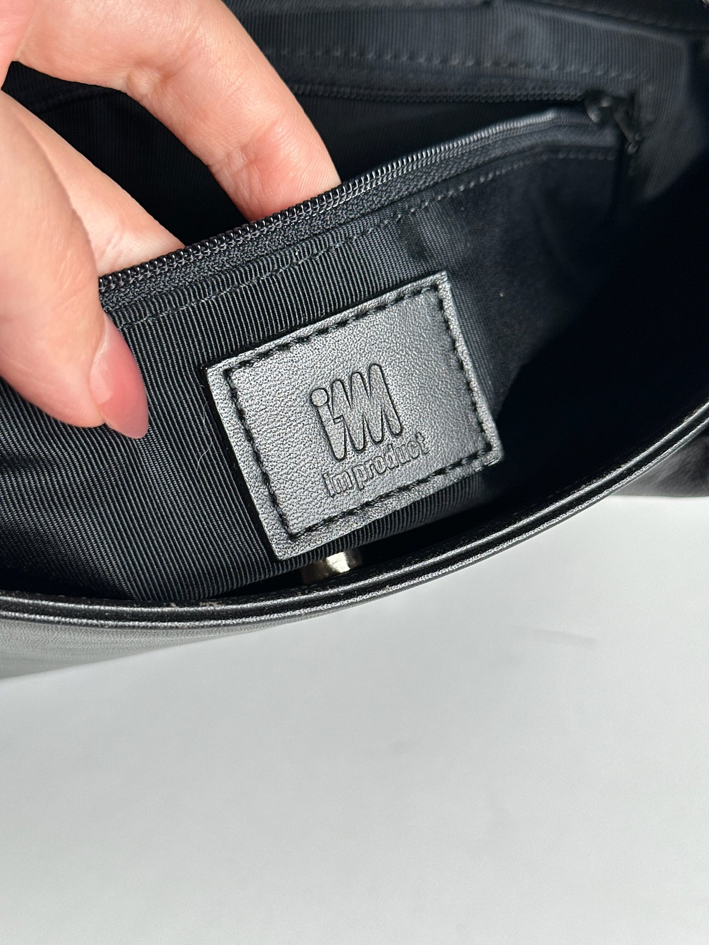 Vintage Issey Miyake leather bag black