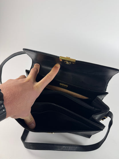 Vintage Givenchy Snake Emblossed Leather Bag black