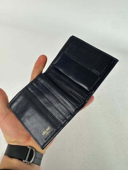 Vintage Celine Paris Leather Flapable Wallet Black