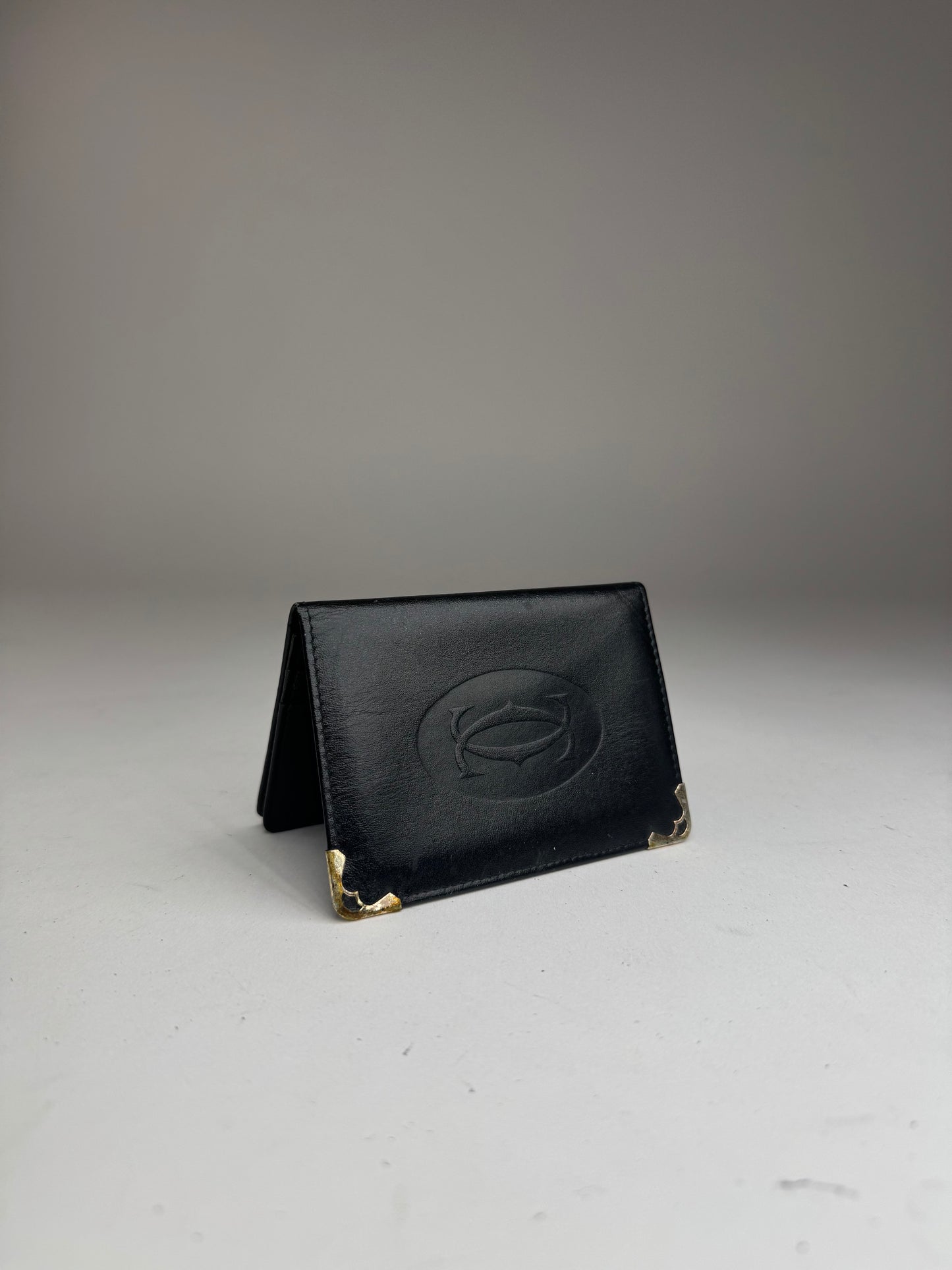 Vintage Cartier leather card holder black
