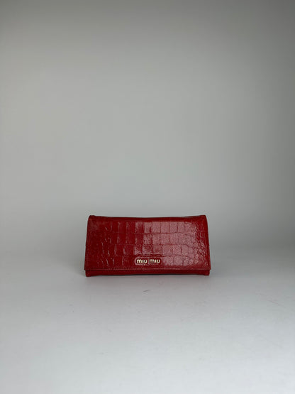 Vintage Miu Miu Smooth Wallet Red