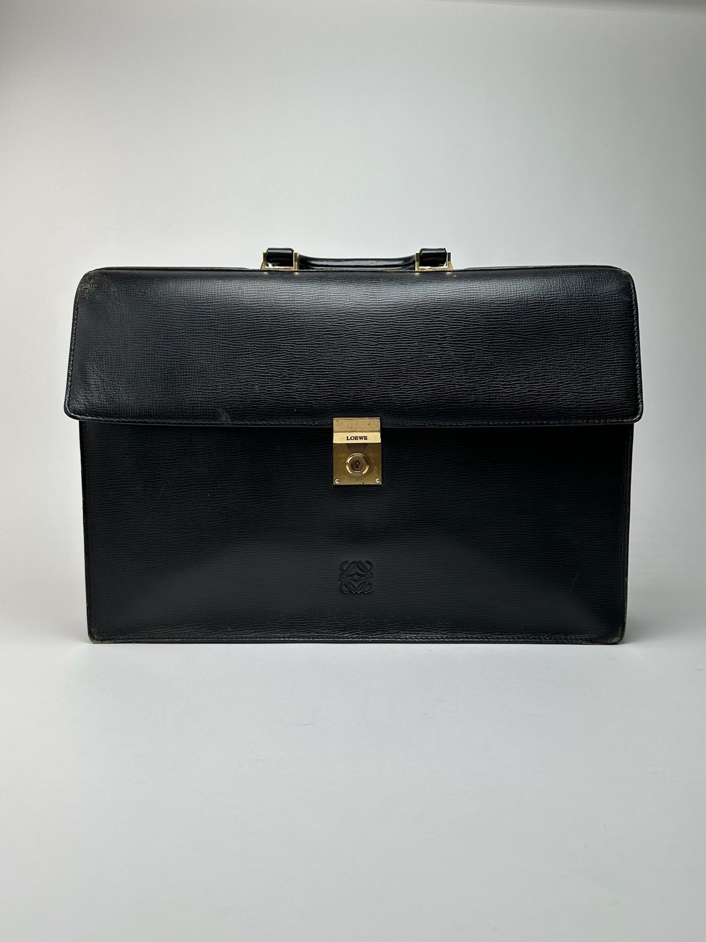 Vintage Loewe Madrid Leather briefcase black