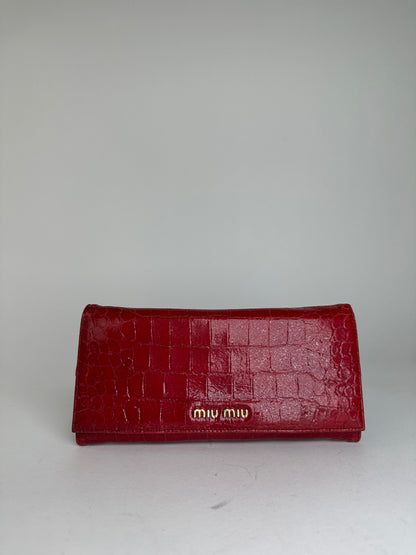 Vintage Miu Miu Smooth Wallet Red