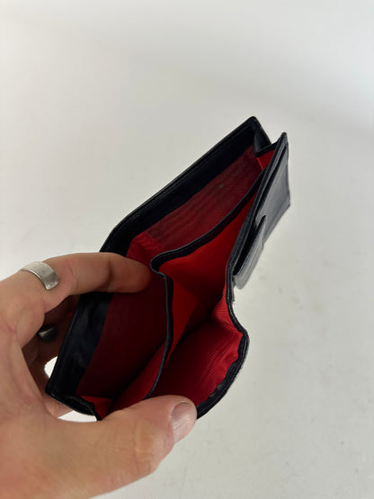 Vintage Celine Paris Leather Flapable Wallet Black
