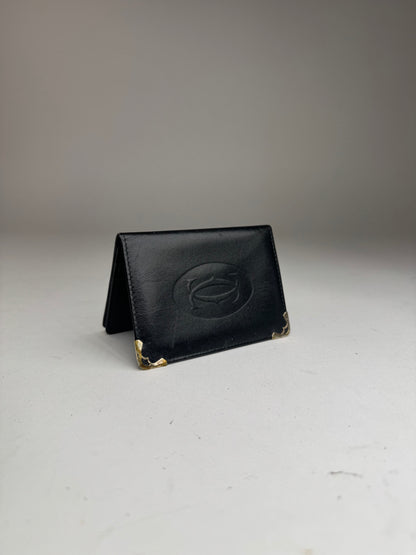 Vintage Cartier leather card holder black