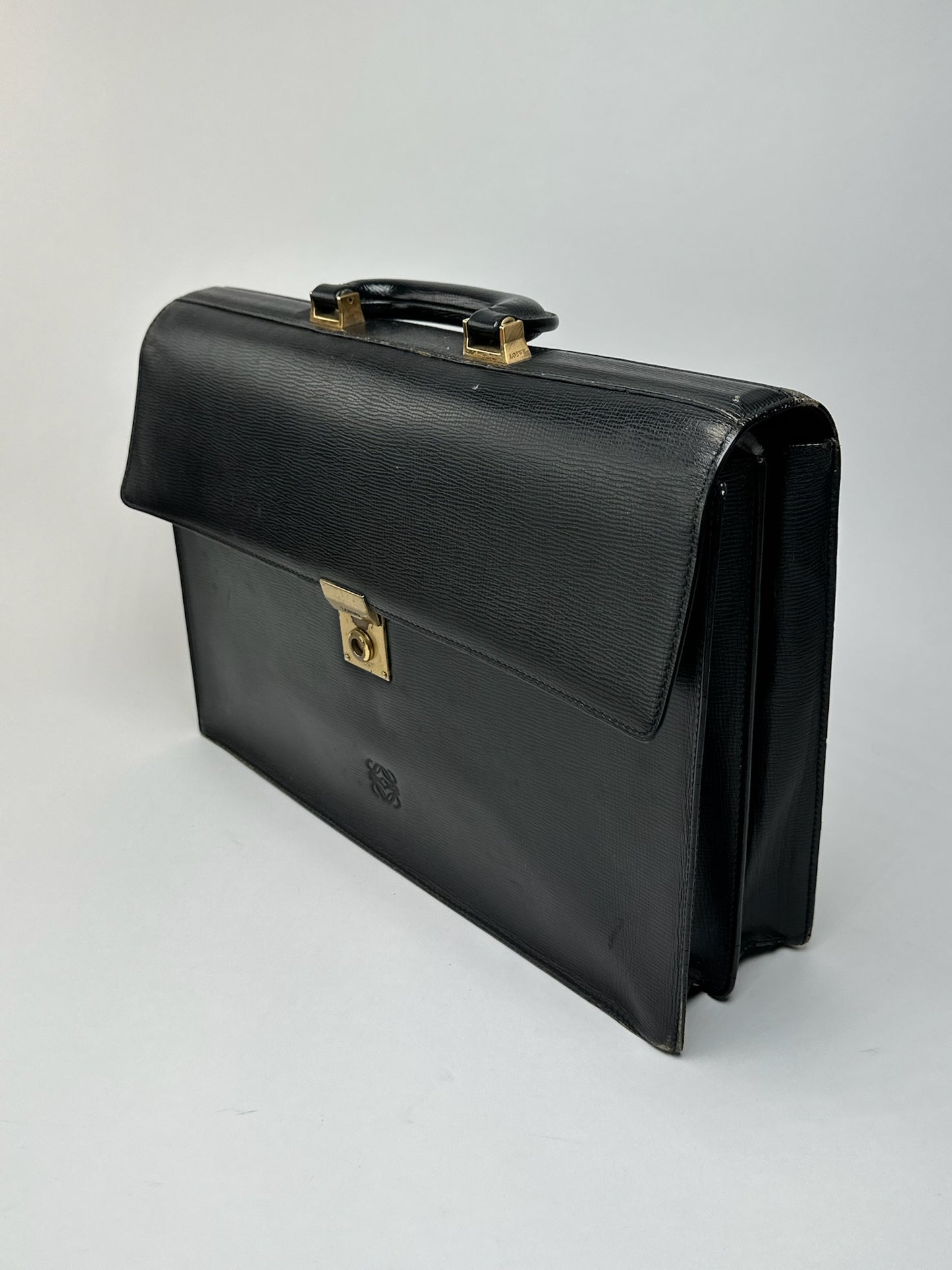 Vintage Loewe Madrid Leather briefcase black