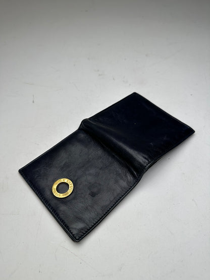 Vintage Celine Paris Leather Flapable Wallet Black