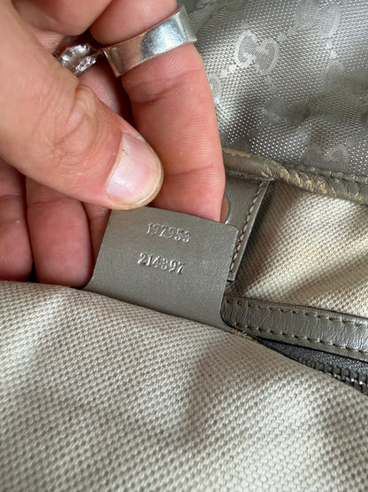 Vintage Gucci GG Supreme Canvas Tote Silver Cream