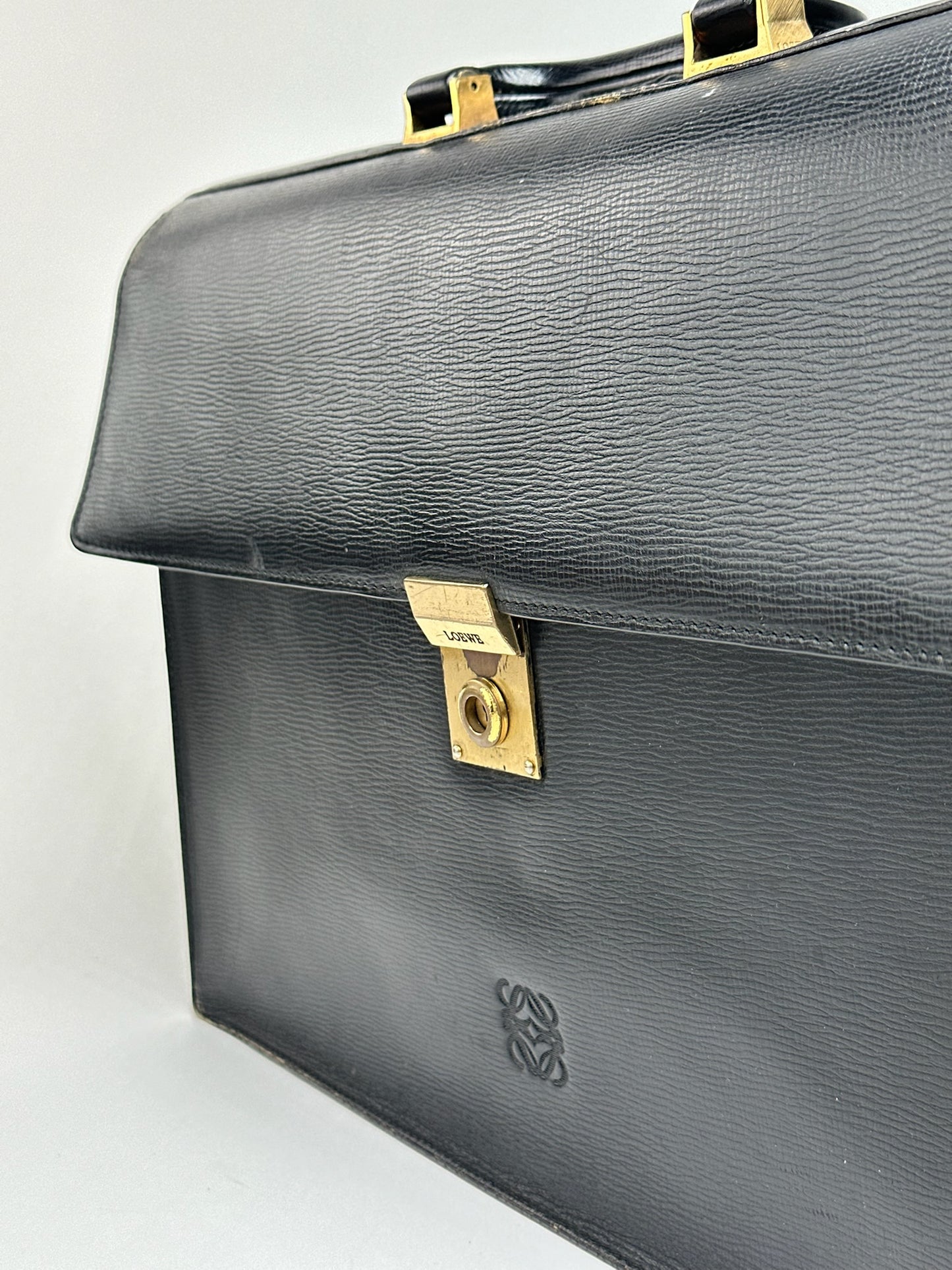Vintage Loewe Madrid Leather briefcase black