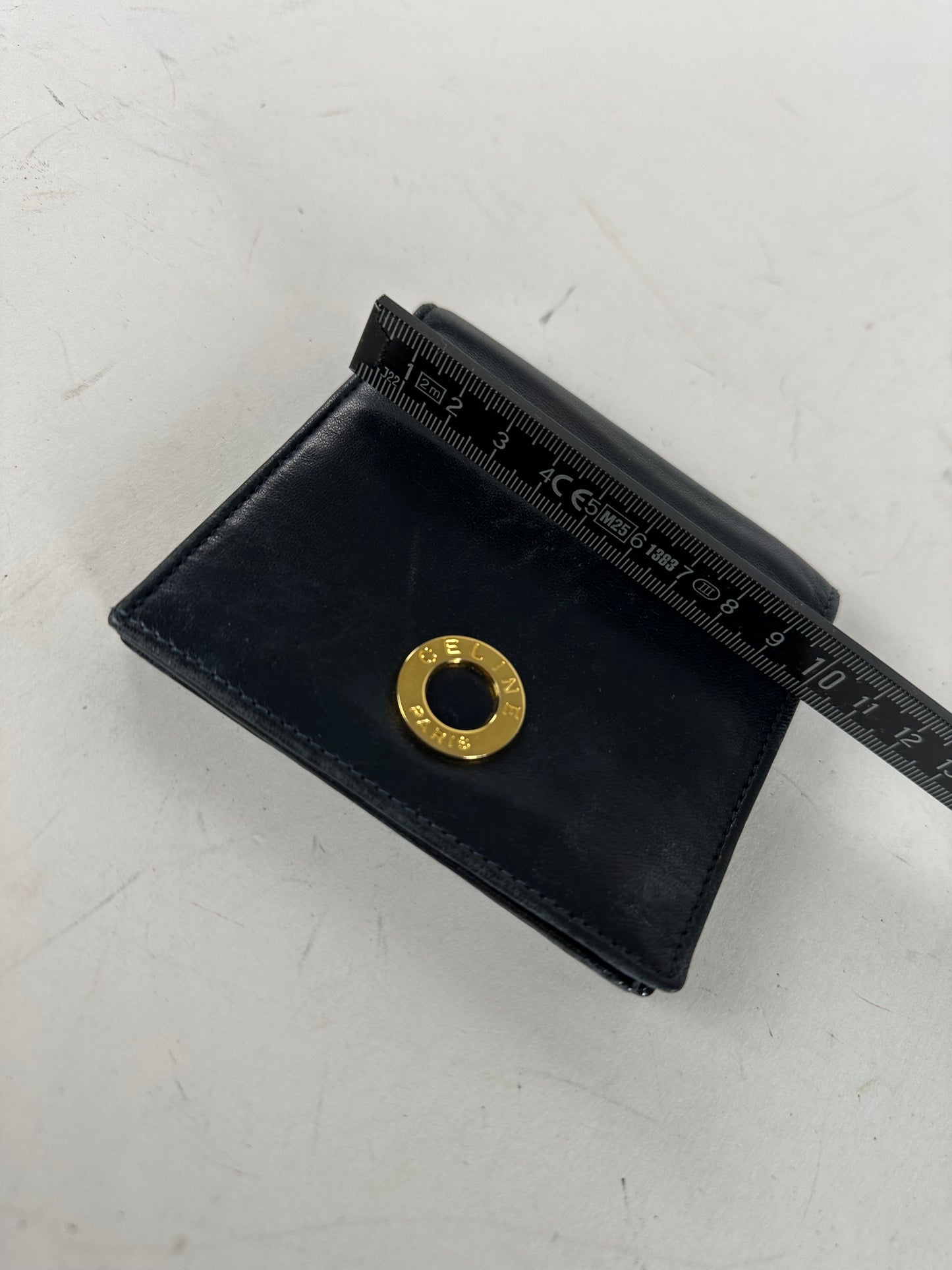 Vintage Celine Paris Leather Flapable Wallet Black