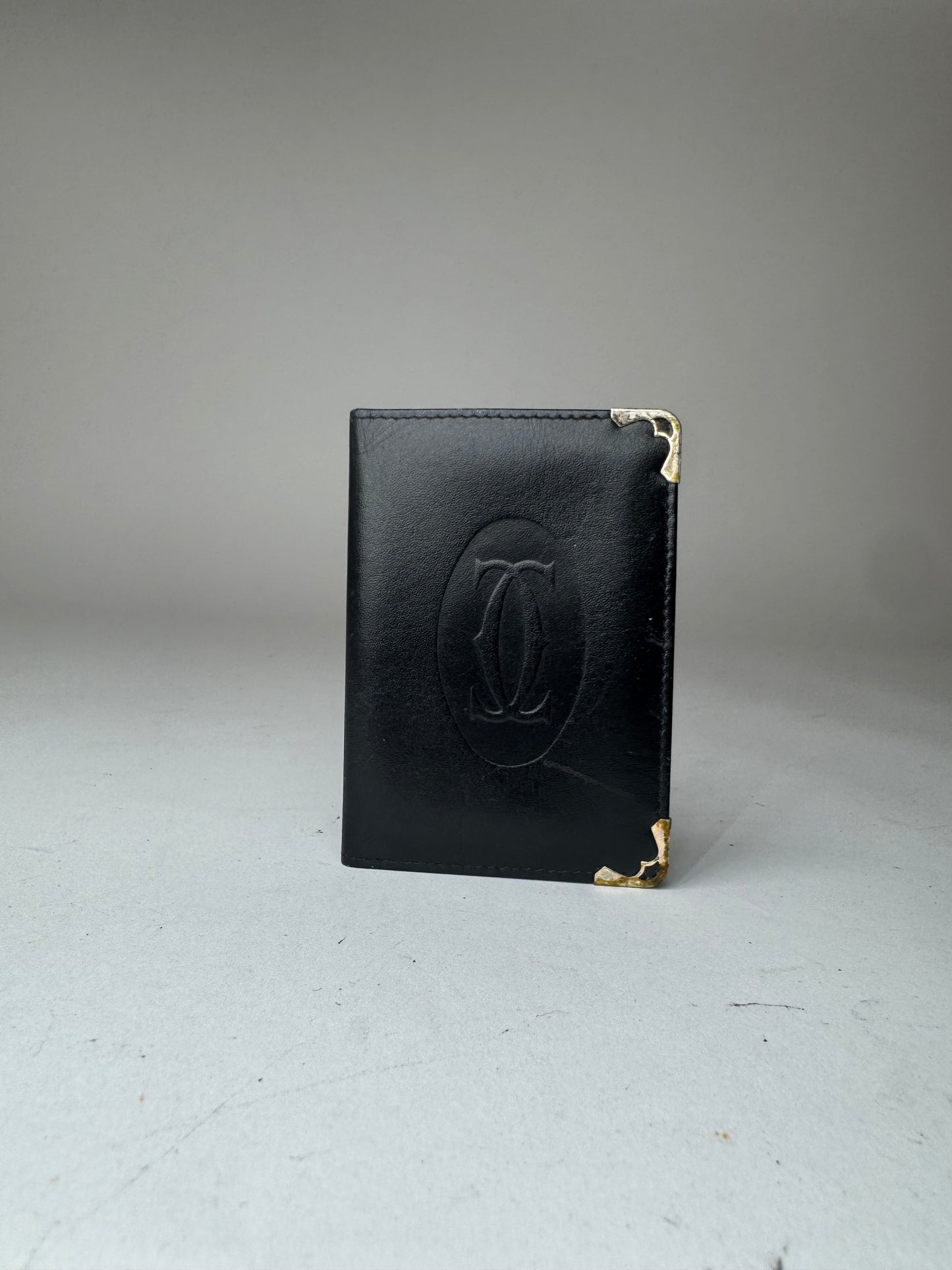Vintage Cartier leather card holder black