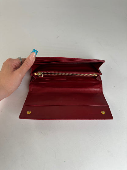 Vintage Miu Miu Smooth Wallet Red