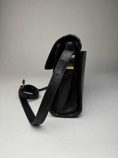Vintage Givenchy Snake Emblossed Leather Bag black