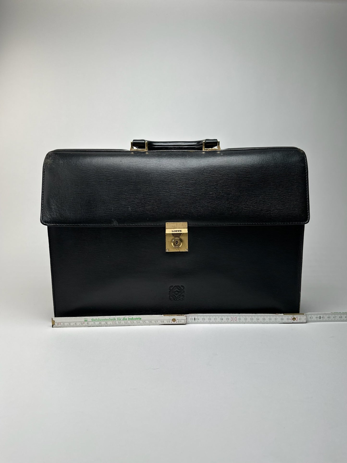 Vintage Loewe Madrid Leather briefcase black