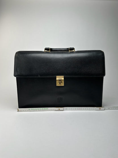 Vintage Loewe Madrid Leather briefcase black