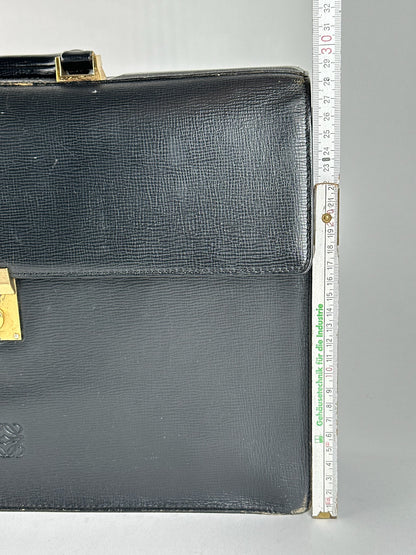 Vintage Loewe Madrid Leather briefcase black