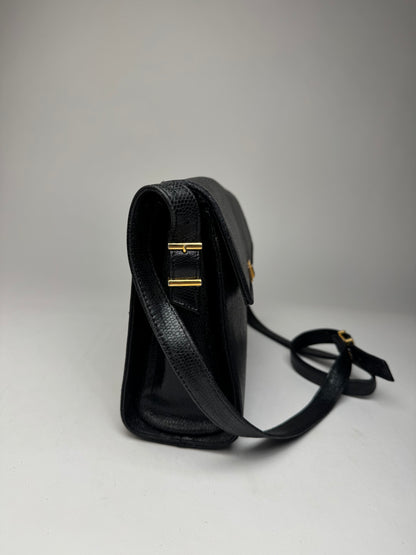 Vintage Givenchy Snake Emblossed Leather Bag black